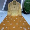 Slub_cotton_dual_shade_chikankari_gown