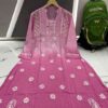 Slub_cotton_dual_shade_chikankari_gown