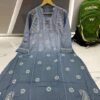 Slub_cotton_dual_shade_chikankari_gown