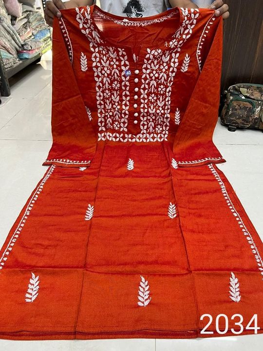 Kesari_Cotton_chikankari_kurti