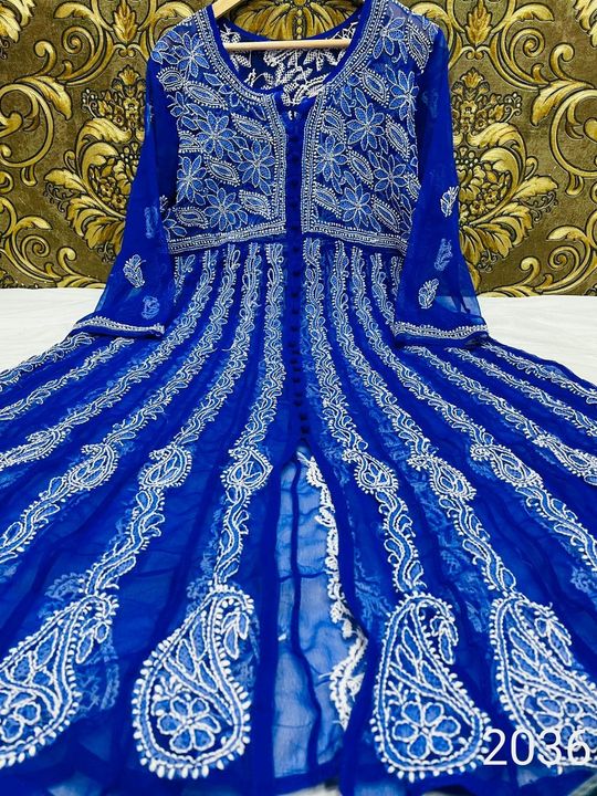 Georgette_front_open_yok_chikankari__anarkali