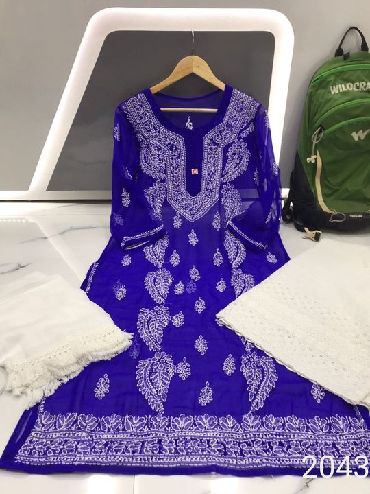 Georgette_buta_chikankari__kurti