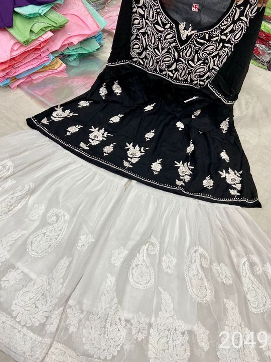 Exclusive_Lucknowi_chikankari_Modal_short_gown