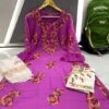 Georgette_bell_sleeves_chikankari_kurti