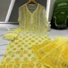 Georgette_chikankari_kurti_sharara_duptta_dye_set_with_mirror_work