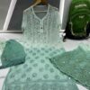 Georgette_chikankari_kurti_sharara_duptta_dye_set_with_mirror_work