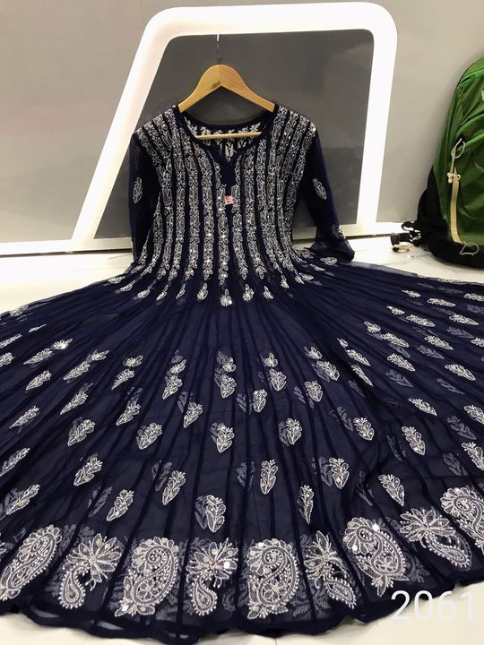 Georgette__kali_chikankari_anarkali_with_mirror_work