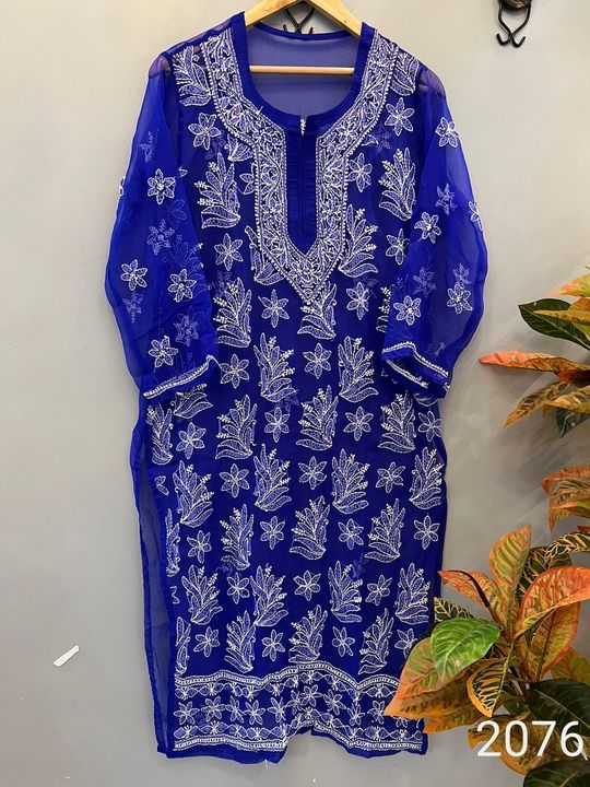 Georgette_chikankari_kurti