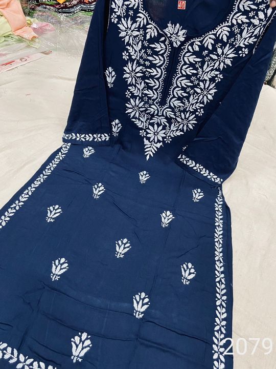 Exclusive_Lucknowi_chikankari_rayon_Cotton_kurti