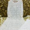 Exclusive_Lucknowi_chikankari_boat_neck_Resham_thread_front_jaal_kurti