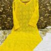 Exclusive_Lucknowi_chikankari_boat_neck_Resham_thread_front_jaal_kurti