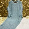 Exclusive_Lucknowi_chikankari_boat_neck_Resham_thread_front_jaal_kurti