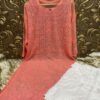 Exclusive_Lucknowi_chikankari_boat_neck_Resham_thread_front_jaal_kurti
