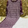 Exclusive_Lucknowi_chikankari_boat_neck_Resham_thread_front_jaal_kurti