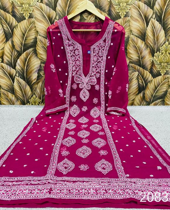 Georgette_buta_panel_chikankari_kurti