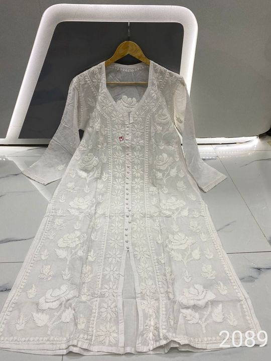 Pure_cotton_front_open_dyble_chikankari__kurti