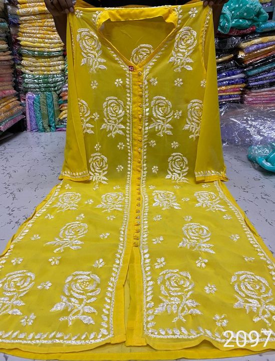 Georgette_front_open_chikankari_kurti