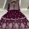 Georgette_chikankari_layer_gown_with_mirror_work