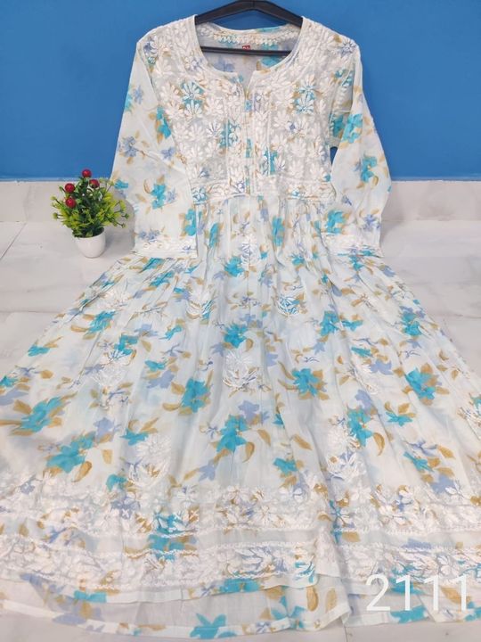 Mul_mul_cotton_chikankari_gown