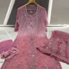 Georgette_chikankari_kurti_sharara_dupatta_dye_set_with_mirror_work