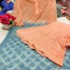 Georgette_buti_jaal_Chikankari_kurti_sharara_dual_colour_dye_set
