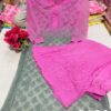 Georgette_buti_jaal_Chikankari_kurti_sharara_dual_colour_dye_set
