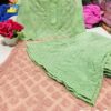 Georgette_buti_jaal_Chikankari_kurti_sharara_dual_colour_dye_set