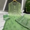 Georgette_Chikankari_kurti_sharara_with_duptta_dye_set_with_mirror_work