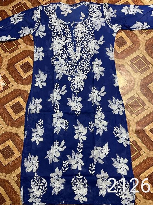 Mul_mul_cotton_printed_chikankari_kurti