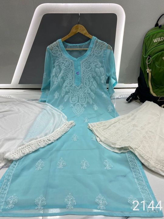 Georgette_chikankari_kurti