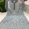 Georgette_daman_chikankari_kurti