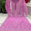 Georgette_daman_chikankari_kurti