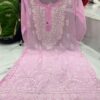 Georgette_daman_chikankari_kurti