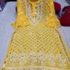 Georgette_bell_sleeves_chikankari_kurti_with_mirror_work