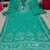 Georgette_bell_sleeves_chikankari_kurti_with_mirror_work