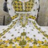Georgette_chikankari_kurti_Ghaas_Patti_Double_Thread_Colour_Work_Frock_With_Adjustable_Dori
