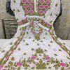 Georgette_chikankari_kurti_Ghaas_Patti_Double_Thread_Colour_Work_Frock_With_Adjustable_Dori