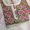Georgette_chikankari_kurti_Ghaas_Patti_Double_Thread_Colour_Work_Frock_With_Adjustable_Dori