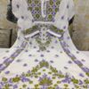 Georgette_chikankari_kurti_Ghaas_Patti_Double_Thread_Colour_Work_Frock_With_Adjustable_Dori