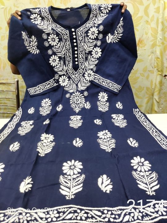 Exclusive Lucknowi chikankari heavy mul mul cotton printed kurti with plazo  set (#2668) - Vogue N Trends - Buy the lucknowi chikankari online at lowest  prices!!!