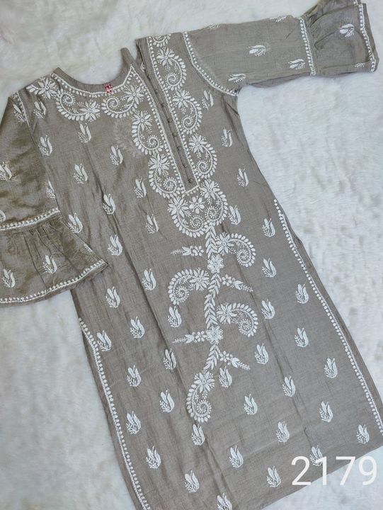 Chanderi_Cotton_chikankari_kurti