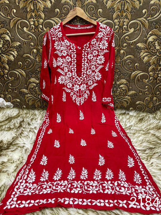 Rayon_Cotton_heavy_daman_chikankari_kurti