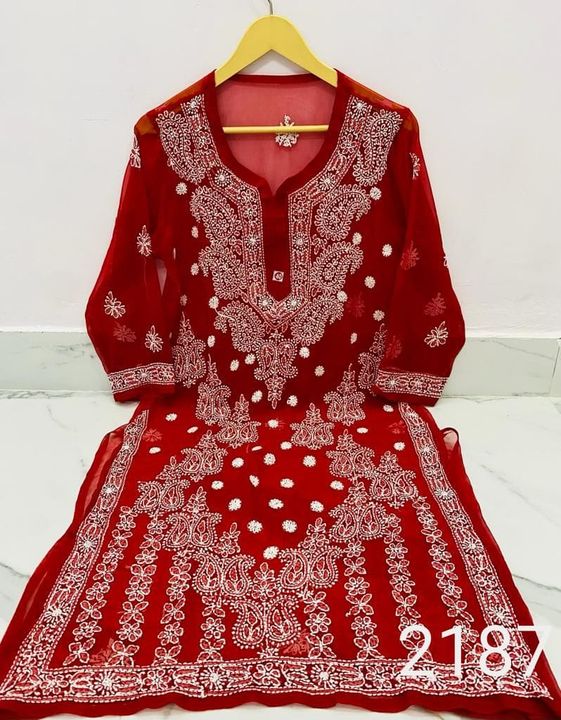 Georgette_designer_chikankari_kurti