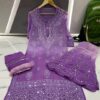Georgette_chikankari_kurti_sharara_with_duptta_dye_set_mirror_work