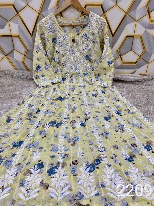 Exclusive_Lucknowi_chikankari_mul_Mul_cotton_printed__kali_anarkali