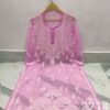 Georgette_gala_daman_chikankari_kurti