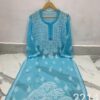 Georgette_gala_daman_chikankari_kurti