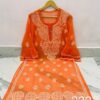 Georgette_bell_sleeves_chikankari_kurti