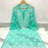 Georgette_bell_sleeves_chikankari_kurti