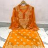 Georgette_bell_sleeves_chikankari_kurti